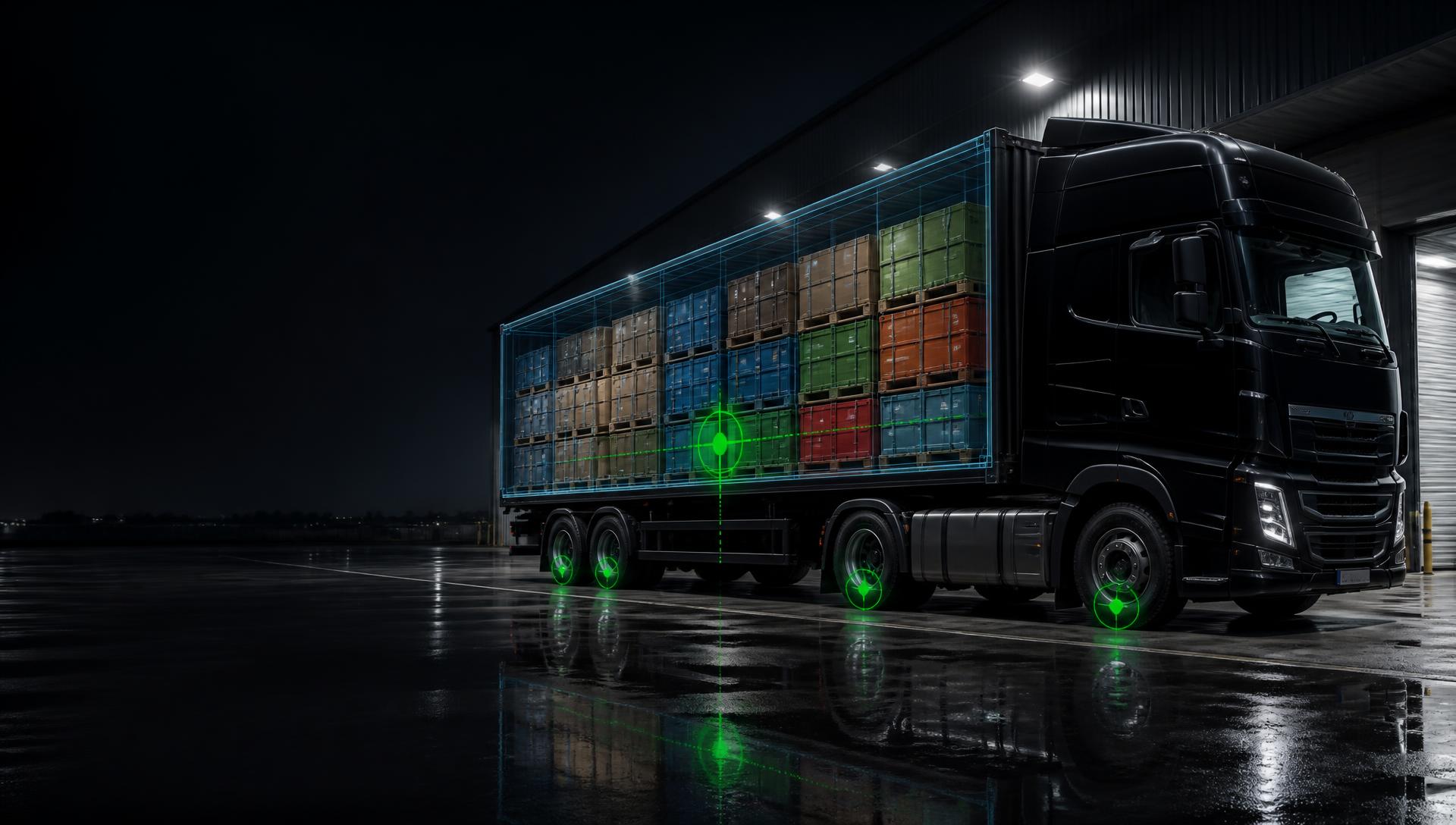 Cargo LP AI truck with transparent cargo load visualization